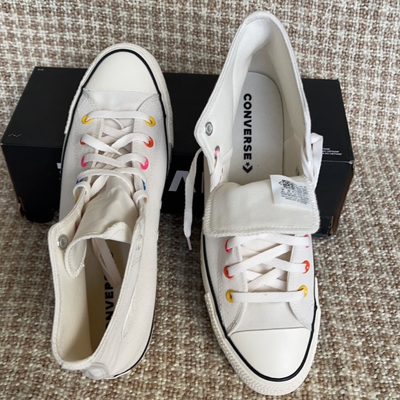 Converse Ctas Hi Egret/Hyper Pink/Black MEN`S - Picture 13 of 16